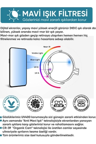 Siyah Oval Mavi Işık Filtreli Gözlük