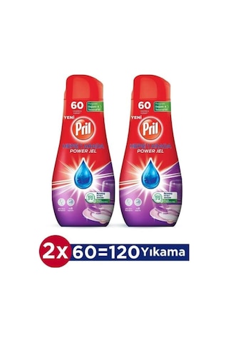 Pril Hepsi Bir Arada Jel Bulaşık Makinesi Deterjanı 2 x 1080 ML