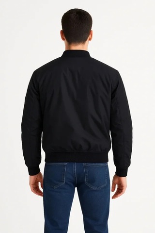 Etiler Collection Arka Bomber Ceket - Siyah