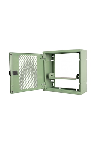 Alfafonet Wifi Box 280 Duvar Tipi Modem Ve Wifi Kutusu 280x120x280 Mm Yeşil Perfore Metal Kapak Montajlı
