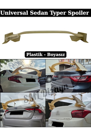Universal Type-r Spoiler Yüksek Model - Egea, Corolla, Civic, Megane Uyumlu 121 Cm