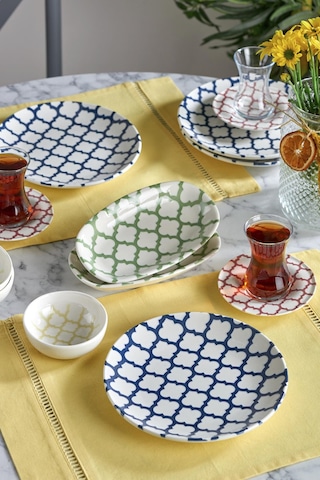 Neva N3457 Budapeşte 24 Parça Desenli Porselen Kahvaltı Takımı