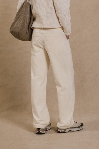Tarz Cool Erkek Baggy Pantolon Geniş Paça Rahat Kesim Günlük Stil Bej