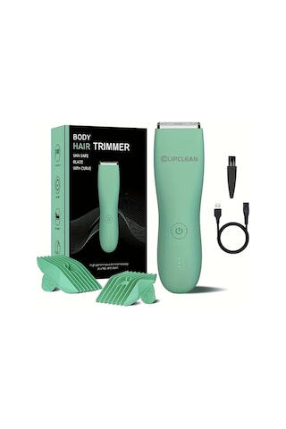 Dashanshop Cdh002jp Green Clıpclean Erkek Dual Baslikli Kasik Ve Vucut Trimmeri Skinsafe Teknolojili Islak Kuru Usb Sarjli Led Aydinlatmali