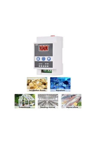 Konesam Dın Raylı Dijital Sıcaklık Kontrol Cihazı, Soğutma-ısıtma Regülatörü, Damla Prob, 110-240v, -50 120 C Aralığı
