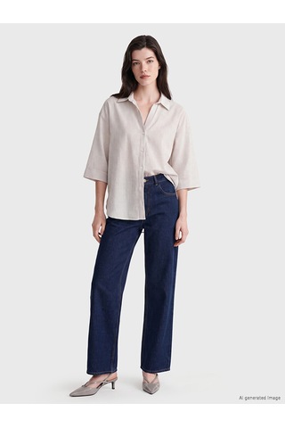 Lcw Comfort Kahverengi Çizgili Kadın Gömlek