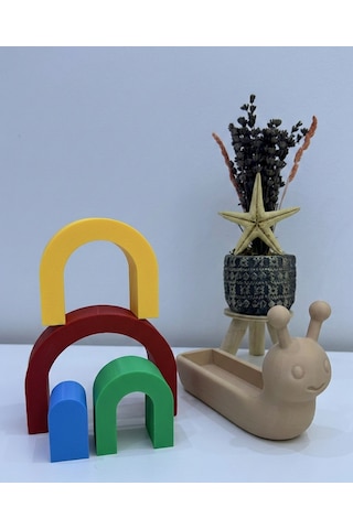 Gökkuşağı Salyangoz 5 Parçalı Montessori Oyuncak Seti