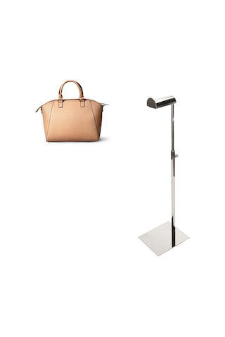 Vkemall Stüdyo Gümüş Paslanmaz Çelik Çanta Ve Aksesuar Sergi Raftı - Ev, Mağaza Kullanıma Uygun, Kolay Kurulumlu Mükemmel Gösterim