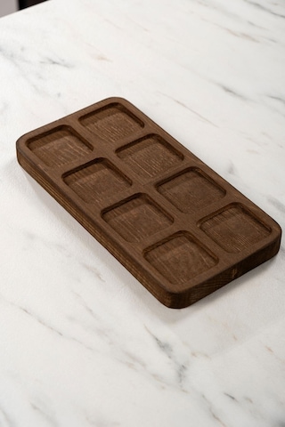 Mienda Home 8 Bölmeli Ahşap Baharatlık Standı Ahşap