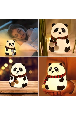 Renk Değiştiren Sevimli Panda Led Gece Lambası - Yumuşak Dokulu Çocuk Odası Işığı Diğer