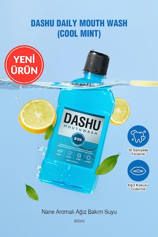 Dashu Daily Mouthwash Cool Mint Nane Aromalı Ağız Bakım Suyu 800 ML