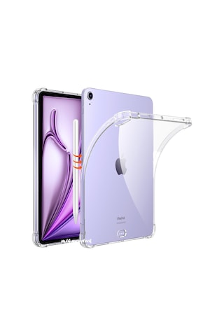 Apple Uyumlu iPad, Air 11 İnç Air 6.nesil M2 Kılıf Arkası Şeffaf Köşe Korumalı