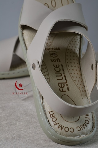 Erkek Çapraz Model Yumuşak Taban Sandalet&terlik Hac, Umre Ve Günlük Kullanıma Uygun Bej