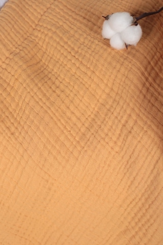 Müslin Püsküllü 4 Katlı Müslin Battaniye 90x120 Cm - Ze4katlı Turuncu