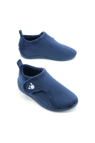 Gezer Kışlık Erkek Çocuk Rahat Taban Cırt Cırtlı Ayarlanabilir Ev Okul Kreş Panduf Ayakkabı Lacivert