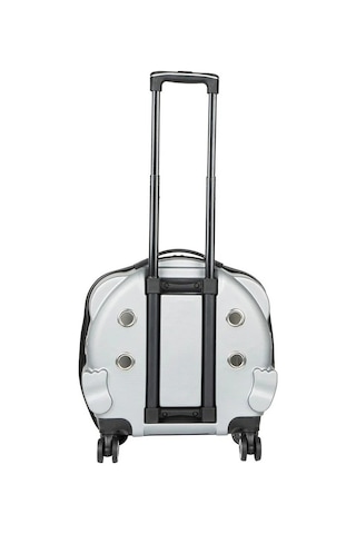 Gobypet Şeffaf Tekerlekli Kedi Köpek Taşıma Valizi Çekçekli Büyük Model Açık Gri