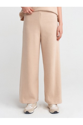 Dilvin 71833 Geniş Paça Fitilli Pantolon Bej