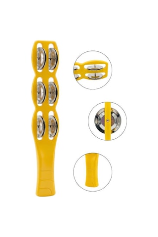 Temel Plastik Çubuk Tef 6 Zilli Sarı 26 Cm