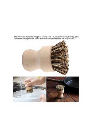 Yaozixa Doğal Kayın Ve Kenevir İpi İle Evcil Tencere, Tabak Ve Sebze Fırçası - Çevre Dostu, El Dostu Tasarım