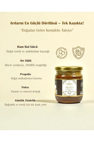 Erbal Ham Bal Arı Sütü Propolis Polen Mix 225 G