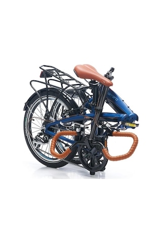 Carraro Flexi Comfort 20 Jant 8 Vites 32 Cm V-fren Katlanır Bisiklet-mat Navy -mavi-parlak-siyah-bakır Mavi