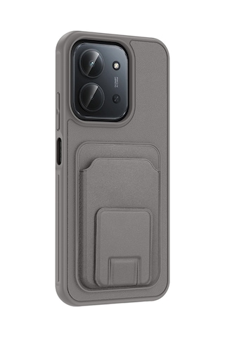 Xiaomi Redmi 15c Kılıf Kartlıklı Tpu Zore Bikart Kapak Gri