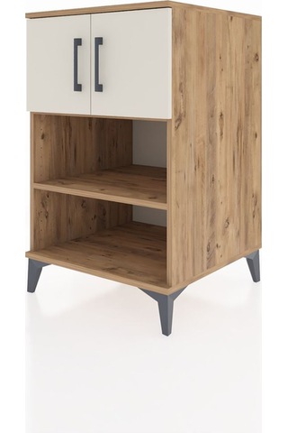 Kronos Komodin 2 Raflı 2 Kapaklı 60x59x96 Çam-aytaşı Atlas Çam