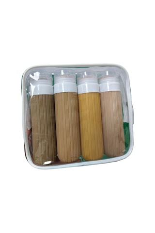 Maiyame Seyahat Silikon Şişe Seti 4 Adet 90ml - Tıkanıklı Kapatma, Sıkışabilir, Sıvı Saklama - Şampuan, Losyon, Vücut Yıkama İçin Çok Renkli