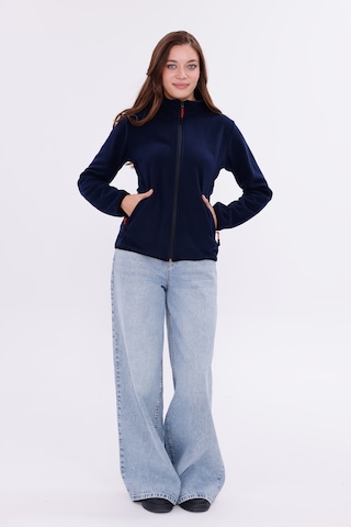 Monox Kadın Slim Fit Tam Fermuarlı Polar Ceket Lacivert