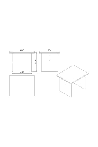 Yurudesign Vario B Ofis Sehpası Meşe-Siyah VO2-OB
