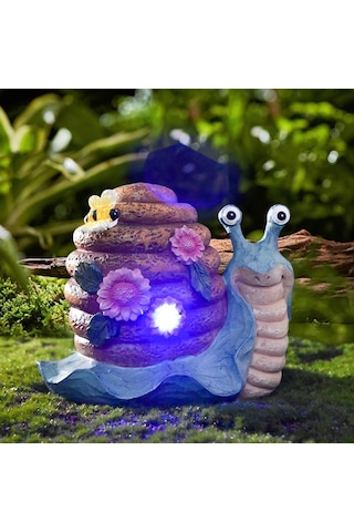 Güneş Bahçesi Açık Dekor Salyangoz Figürine Işık, Dışarıda Yard, Çim Yolu Mavi İçin İdeal