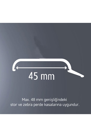Stor Perde Metal Montaj Aparatı Geniş 45 Mm - 10 Adet Gri