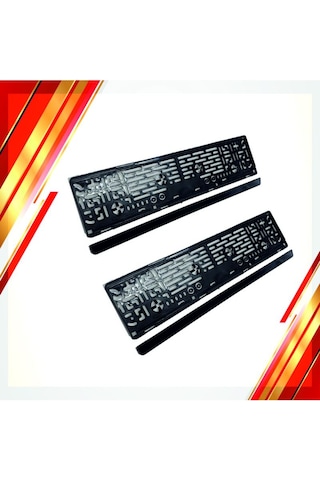 Oto Araç Plakalığı Siyah Plakalık Araba Plaka Çerçevesi 2 Adet Siyah Pianoblack