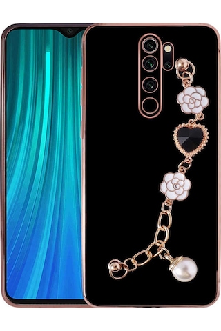 Noktaks - Redmi Note 8 Pro Uyumlu Kılıf El Tutamaçlı Kamera Korumalı Taka Silikon Kapak - Beyaz - T23491