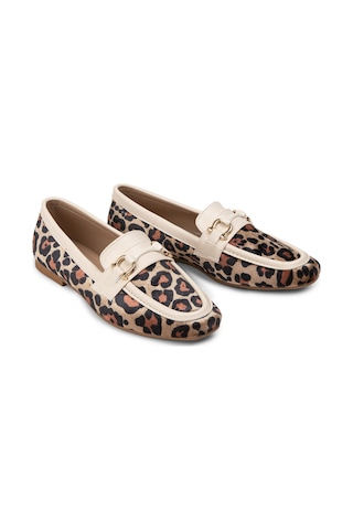 Deery Bej Rengi Leopar Desen Kadın Babet - K2067zbejc01 Bej