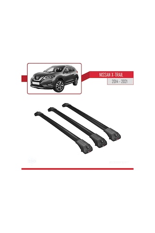 Nissan X-trail 2014-2021 Arası İle Uyumlu Ace-1 Ara Atkı Tavan Barı Siyah 3 Adet Bar