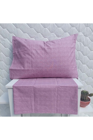 Mef Collection Fırça Desen Yastık Kılıfı Mürdüm 2'li