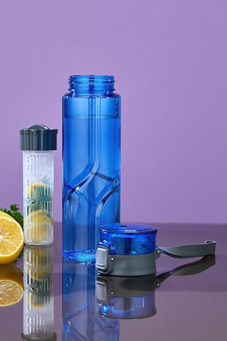 800 Ml Detoks Su Matarası Suluk Pipetli , Bpa Sız, Kilitli Ve Sızdırmaz Kapak - Mavi MAvi