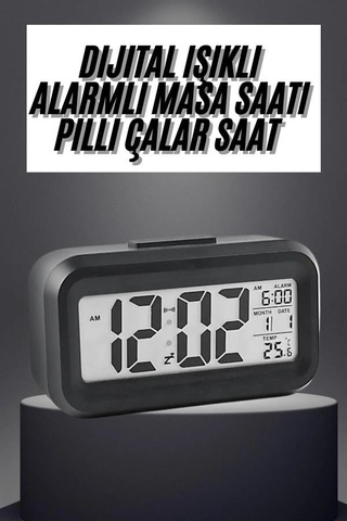 Hubrendy Kargo Gece Dijital Masa Saati Dijital Alarmlı Led Ekran Pilli Çalar Saat 521774