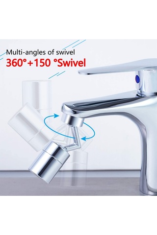 Qianfan Evrensel Sıçrama Filtresi Musluk, 720 Büyük Açılı Gümüş