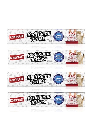 Koroplast Extra Güçlü Kedi Kumu Torbası 82x50 Cm 7 Li X 4 Paket