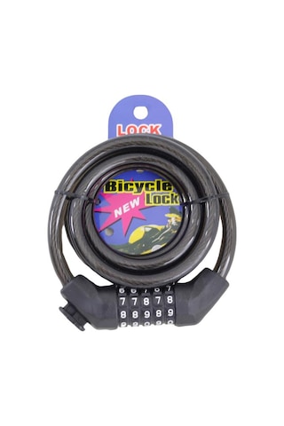 T.concept Tonyon Dayanıklı Güçlendirilmiş Çelik Halat 5 Şifreli Bisiklet Kilidi 12x 150 Cm