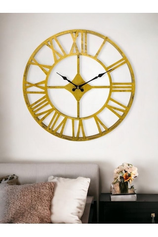 Galaxy Dm30-ak Serisi Roma Rakamlı Metal Duvar Saati Gold 40 Cm Altın