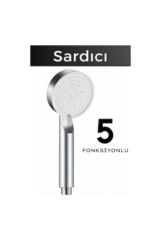 Sardıcı 5 Fonksiyonlu Krom El Duş Başlığı