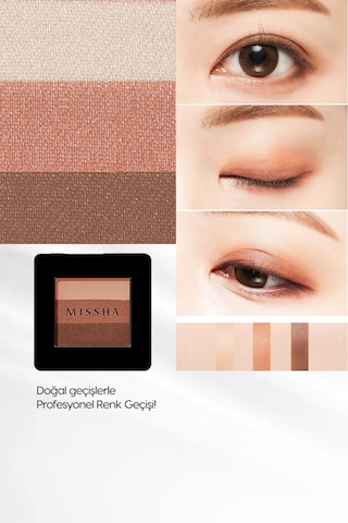 Yumuşak Dokulu, Dökülme Yapmayan 3 Renkli Göz Farı Triple Shadow No.14 Dewy Apricot 14