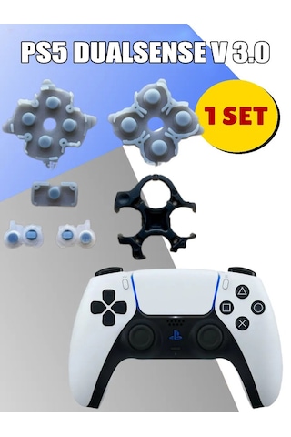 Ps5 İç Lastik V3 Silikon İletken Ps5 Dualsense Versiyon 3 Tamir Yedek Parça Siyah