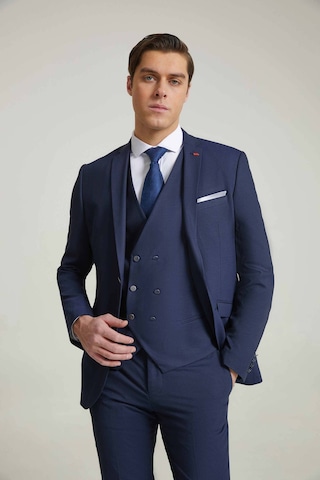 D's Damat Slim Fit Lacivert Armürlü Takim Elbise Yelekli 3efy5y512559m Lacivert
