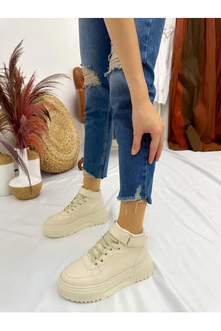 Erva'nın Butiği Ten Cilt Force Kadın Bağcıklı Sneakers-4941