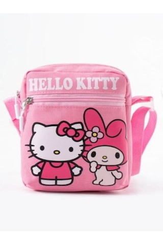 Trg Polo Trg Pembe Hello Kittyy Melody Çocuk Omuz Çantası 3 Bölmeli Su Geçirmez Kumaş 21 16 6 Cm