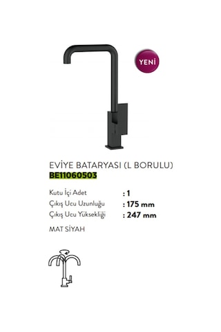 Bien Flat Colours Eviye Bataryası L Borulu